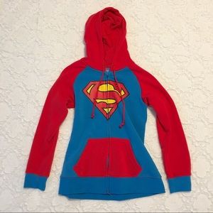 NWT size S women’s Superman hoodie zip sweater